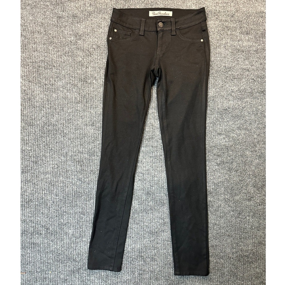 True Freedom Skinny Pants Size 3 Black Stretch‎ Rayon Blend